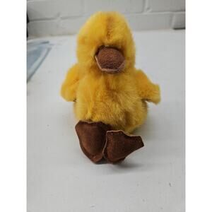 Gund 7" Yellow Baby Chick Duck Plush Suede Leather Feet Bill Easter Vintage 1987